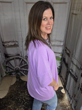 Load image into Gallery viewer, Solid Raw Hem Top-Lilac - Jeans Jewels and Jesus Boutique