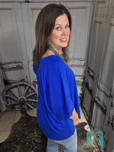 Load image into Gallery viewer, Solid Raw Hem Top-Royal Blue - Jeans Jewels and Jesus Boutique