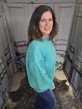 Load image into Gallery viewer, Solid Sweatshirt-Turquoise - Jeans Jewels and Jesus Boutique