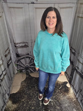 Load image into Gallery viewer, Solid Sweatshirt-Turquoise - Jeans Jewels and Jesus Boutique