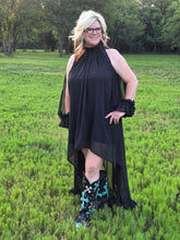 Load image into Gallery viewer, Spring High-Low Halter Maxi Dress-Black - Jeans Jewels and Jesus Boutique