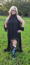 Load image into Gallery viewer, Spring High-Low Halter Maxi Dress-Black - Jeans Jewels and Jesus Boutique
