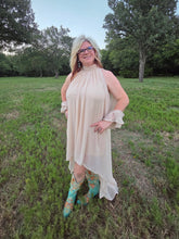Load image into Gallery viewer, Spring High-Low Halter Maxi Dress-Cream - Jeans Jewels and Jesus Boutique