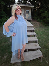 Load image into Gallery viewer, Spring High-Low Halter Maxi Dress-Dove Blue - Jeans Jewels and Jesus Boutique
