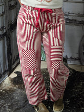 Load image into Gallery viewer, Striped Twill Barrel Jeans-Red - Jeans Jewels and Jesus Boutique