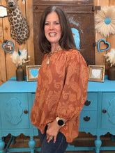Load image into Gallery viewer, Umgee Desert Bloom Terracotta Blouse - Jeans Jewels and Jesus Boutique