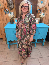 Load image into Gallery viewer, Umgee Olive Floral Tiered Maxi Dress - Jeans Jewels and Jesus Boutique