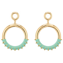Load image into Gallery viewer, Circle Thread Post Earrings - 5 Colors