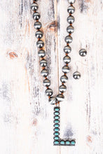 Load image into Gallery viewer, Fashion Turquoise Initial Silver Pearl Necklace Set - 14 Letters