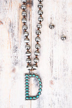 Load image into Gallery viewer, Fashion Turquoise Initial Silver Pearl Necklace Set - 14 Letters