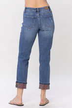 Load image into Gallery viewer, Paisley Patch Cuff Boyfriend Jean
