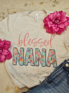 Nana Floral Blessed Tee