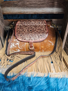 Classic Country Fringed Hand-Tooled Bag