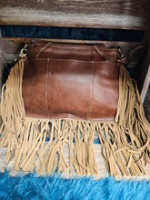 Load image into Gallery viewer, Classic Country Fringed Hand-Tooled Bag

