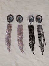 Load image into Gallery viewer, Western Concho Stone Tassel Stud Earrings - 2 Colors
