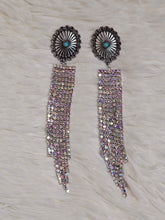 Load image into Gallery viewer, Western Concho Stone Tassel Stud Earrings - 2 Colors

