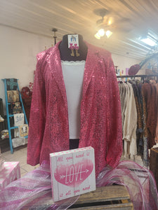 Spotlight Worthy Pink Sequin Blazer
