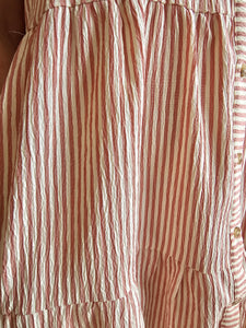 Rose Striped Cap Sleeve Dress