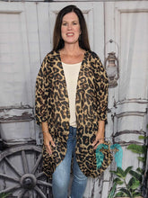 Load image into Gallery viewer, Taupe Leopard Print Kimono Cardigan
