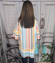 Load image into Gallery viewer, Front Tie Bell Sleeve Multi-Color Cardigan
