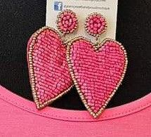 All My Heart Pink Beaded Earrings