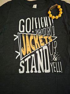 Youth Go Fight Win - Black and Gold Graphic Tee