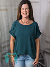 Load image into Gallery viewer, Hunter Green Scoop-Neck Top
