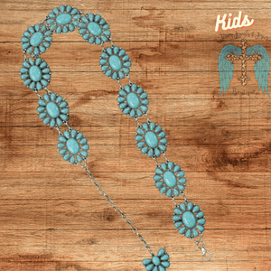 Girls Aqua Concho Belt