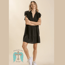 Load image into Gallery viewer, Black Ruffles and Summer Days Dress
