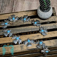 Load image into Gallery viewer, Thunderbird Concho Belt with Turquoise Stone
