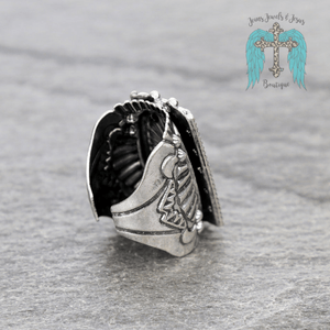 Western Design Stone Cuff Ring - 2 Colors