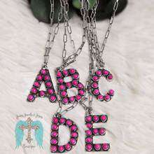 Load image into Gallery viewer, Initial Stone Pendant Necklace -17 Letters

