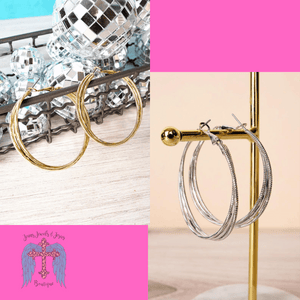 Twisting The Night Away Hoop Earrings - 2 Colors