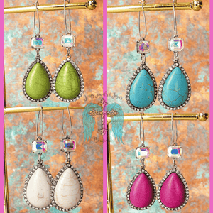 Crystal Springs Teardrop Earrings - 4 Colors