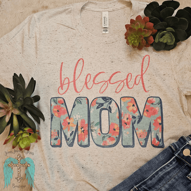 Mom Floral Blessed Tee