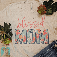 Load image into Gallery viewer, Mom Floral Blessed Tee
