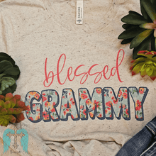 Load image into Gallery viewer, Grammy Floral Blessed Tee
