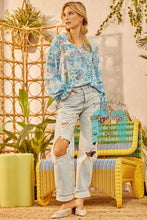 Load image into Gallery viewer, Ocean Blue Patchwork Print Blouse

