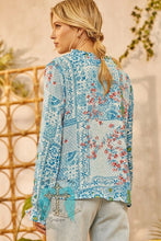Load image into Gallery viewer, Ocean Blue Patchwork Print Blouse
