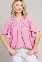 Load image into Gallery viewer, Pink Ruffle Sleeve Top
