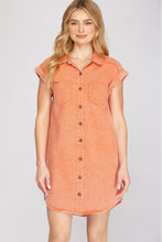 Load image into Gallery viewer, Shopping Ready Shirt Dress-Peach
