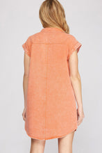 Load image into Gallery viewer, Shopping Ready Shirt Dress-Peach
