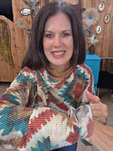 Load image into Gallery viewer, Aztec Country Rust Pullover - Jeans Jewels and Jesus Boutique
