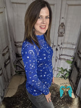 Load image into Gallery viewer, Bandana Babe Mesh Top-Blue - Jeans Jewels and Jesus Boutique
