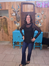Load image into Gallery viewer, Black Mesh Top - Jeans Jewels and Jesus Boutique
