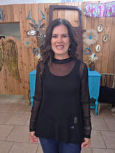 Load image into Gallery viewer, Black Mesh Top - Jeans Jewels and Jesus Boutique
