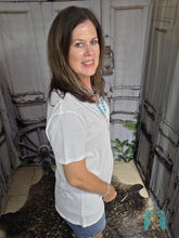 Load image into Gallery viewer, Boyfriend V Neck Tee-White - Jeans Jewels and Jesus Boutique
