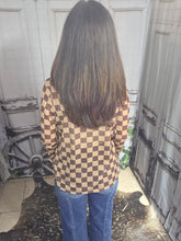 Load image into Gallery viewer, Brown Checkered Mesh Top - Jeans Jewels and Jesus Boutique
