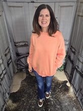 Load image into Gallery viewer, Coral Acid Washed Sweatshirt w/pockets - Jeans Jewels and Jesus Boutique

