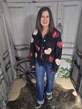 Load image into Gallery viewer, Corduroy Jacket With Hearts-Black - Jeans Jewels and Jesus Boutique
